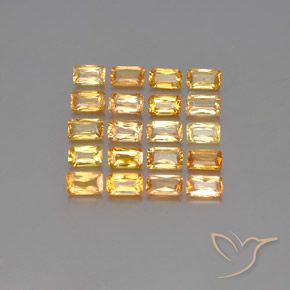 Pedras preciosas de Safira Laranja-Ouro natural de 6.80 ct, Corte Octógono / Esmeralda, VS-SI