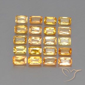 Pedras preciosas de Safira Laranja-Ouro natural de 6.80 ct, Corte Octógono / Esmeralda, VS-SI