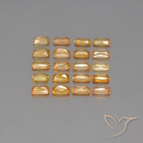 Pedras preciosas de Safira Laranja-Ouro natural de 6.80 ct, Corte Octógono / Esmeralda, VS-SI