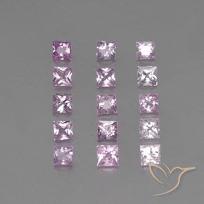 Pedras preciosas de Safira Rosa Médio Claro natural de 1.91 ct, Quadrado, VVS-VS