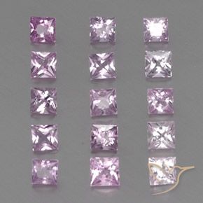 Pedras preciosas de Safira Rosa Médio Claro natural de 1.91 ct, Quadrado, VVS-VS