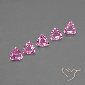 Pedras preciosas de Safira Rosa escuro natural de 1.29 ct, Trilhão, VVS-VS