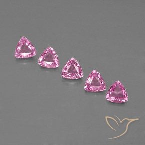 Pedras preciosas de Safira Rosa escuro natural de 1.29 ct, Trilhão, VVS-VS