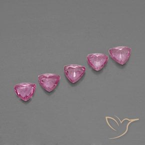 Pedras preciosas de Safira Rosa escuro natural de 1.29 ct, Trilhão, VVS-VS
