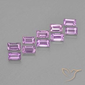 Pedras preciosas de Safira Roxo rosado médio natural de 1.30 ct, baguete, VS