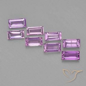 Pedras preciosas de Safira Lilás Roxo natural de 1.82 ct, baguete, VS