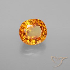 Safira Laranja brilhante Natural 3.16ct, oval, VS-SI