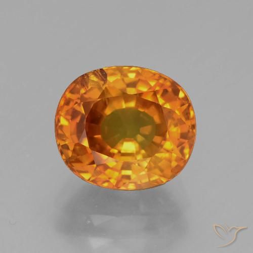 3.06ct Natural Laranja brilhante Safira, oval, VS-SI