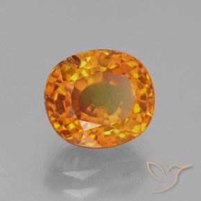 Safira Laranja brilhante Natural 3.06ct, oval, VS-SI