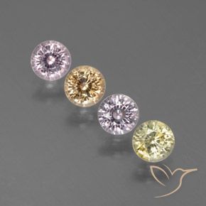 Pedras preciosas de Safira Multicolorido natural de 1.71 ct, Redondo, VVS-VS