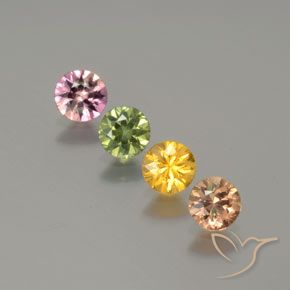Pedras preciosas de Safira Multicolorido natural de 1.48 ct, Redondo, VS