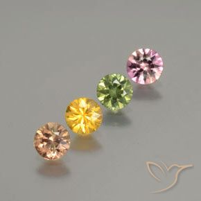 Pedras preciosas de Safira Multicolorido natural de 1.48 ct, Redondo, VS