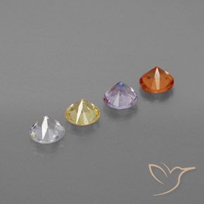 Pedras preciosas de Safira Multicolorido natural de 1.63 ct, Redondo, VVS-VS
