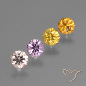 Pedras preciosas de Safira Multicolorido natural de 1.33 ct, Redondo, VS