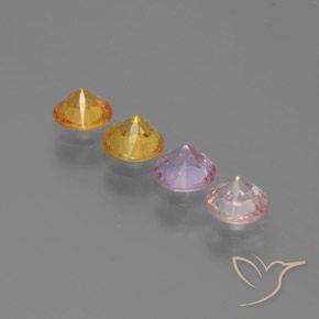 Pedras preciosas de Safira Multicolorido natural de 1.33 ct, Redondo, VS