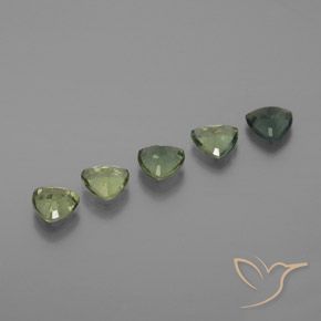 Pedras preciosas de Safira Verde Floresta Claro natural de 1.67 ct, Trilhão, VS