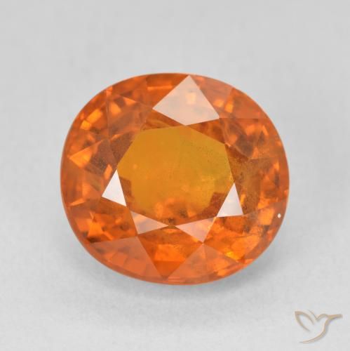 7.50ct Natural Laranja Profundo Safira, oval, SI