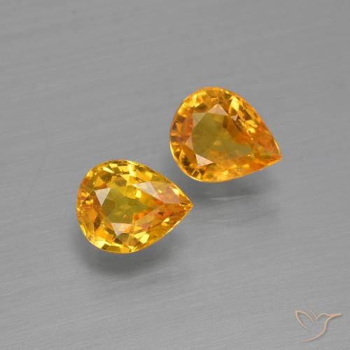 1.30ctw Natural Laranja Profundo-Ouro Safira, Formato de pêra, VS