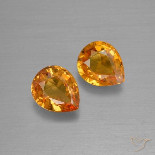 1.40ctw Natural damasco laranja Safira, Formato de pêra, VS