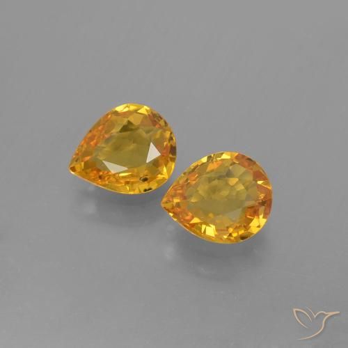 1.33ctw Natural Dourado Escuro Safira, Formato de pêra, VVS-VS