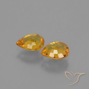 Pedras preciosas de Safira Dourado Escuro natural de 1.33 ct, Formato de pêra, VVS-VS