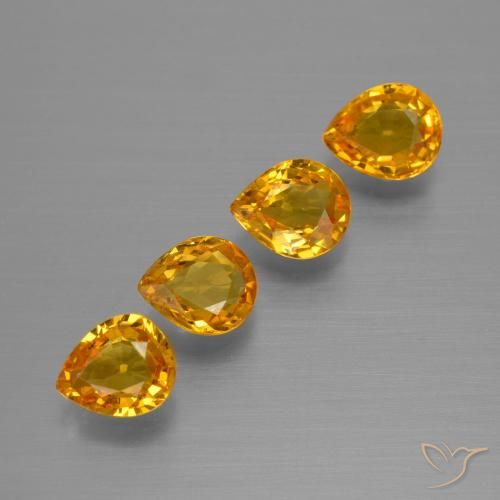 2.56ctw Natural Laranja escuro-dourado Safira, Formato de pêra, VVS-VS