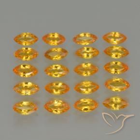 Pedras preciosas de Safira Laranja Profundo-Ouro natural de 4.40 ct, Marquesa, VVS-VS