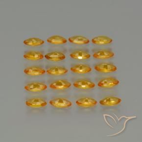 Pedras preciosas de Safira Laranja Profundo-Ouro natural de 4.40 ct, Marquesa, VVS-VS