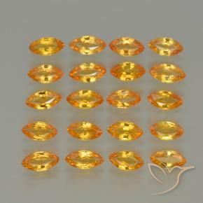 Pedras preciosas de Safira Laranja Profundo-Ouro natural de 3.68 ct, Marquesa, VVS-VS