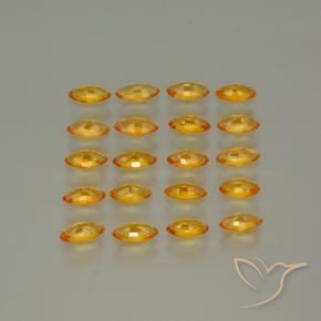 Pedras preciosas de Safira Laranja Profundo-Ouro natural de 3.68 ct, Marquesa, VVS-VS