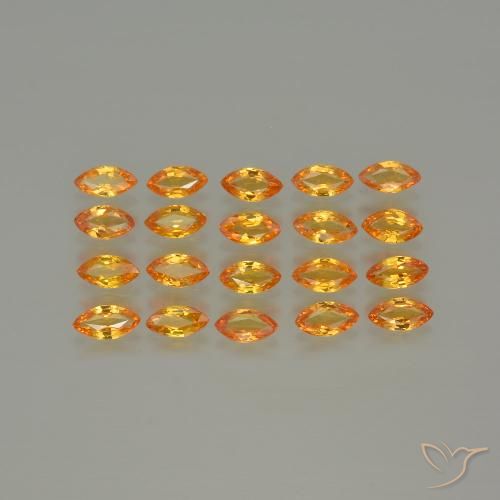 3.49ctw Natural Laranja Profundo-Ouro Safira, Marquesa, VVS-VS