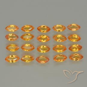 Pedras preciosas de Safira Laranja Profundo-Ouro natural de 3.49 ct, Marquesa, VVS-VS