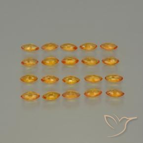 Pedras preciosas de Safira Laranja Profundo-Ouro natural de 3.49 ct, Marquesa, VVS-VS
