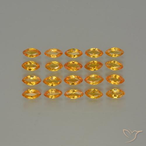 3.80ctw Natural Laranja Profundo-Ouro Safira, Marquesa, VVS-VS