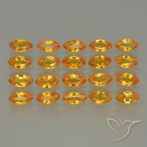 Pedras preciosas de Safira Laranja Profundo-Ouro natural de 3.80 ct, Marquesa, VVS-VS