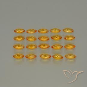 Pedras preciosas de Safira Laranja Profundo-Ouro natural de 3.80 ct, Marquesa, VVS-VS