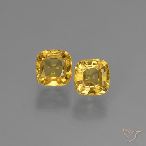 0.97ctw Natural Dourado Safira, Almofada, VVS-VS