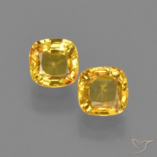 1.05ctw Natural Dourado Safira, Almofada, VVS-VS