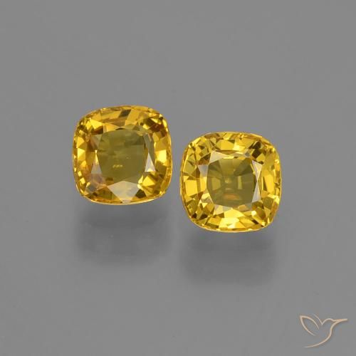 0.92ctw Natural Dourado Safira, Almofada, VVS-VS