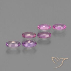 Pedras preciosas de Safira Roxo rosado natural de 1.69 ct, oval, VS