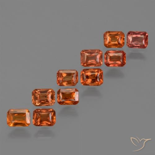 2.63ctw Natural Laranja Médio Safira, Corte Esmeralda, VS
