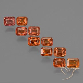 Pedras preciosas de Safira Laranja Médio natural de 2.63 ct, Corte Octógono / Esmeralda, VS