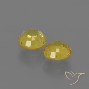 Pedras preciosas de Safira amarelo médio natural de 0.93 ct, Redondo, VS