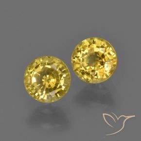 Pedras preciosas de Safira Amarelo escuro natural de 1.02 ct, Redondo, VS