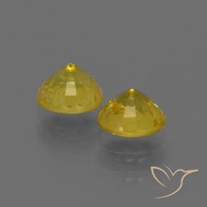 Pedras preciosas de Safira Amarelo escuro natural de 1.02 ct, Redondo, VS