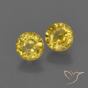 Pedras preciosas de Safira Mel amarelo natural de 0.90 ct, Redondo, VS