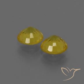 Pedras preciosas de Safira Mel amarelo natural de 0.90 ct, Redondo, VS