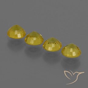 Pedras preciosas de Safira ouro amarelado natural de 1.97 ct, Redondo, VS