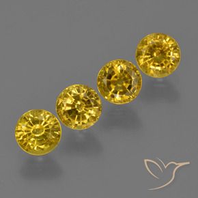 Pedras preciosas de Safira Amarelo escuro natural de 2.19 ct, Redondo, VVS-VS