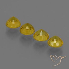 Pedras preciosas de Safira Amarelo escuro natural de 2.19 ct, Redondo, VVS-VS